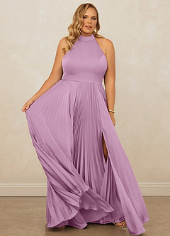 Christian Siriano Bridal for Azazie 1007 Bridesmaid Dresses Wisteria A-Line Pleated Stretch Satin Dress image12