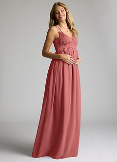 Azazie Emree Abiti da damigella d'onore premaman Abito A-Line Chiffon Floor-Length image2