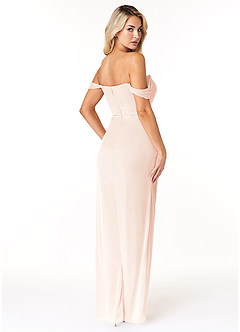 Azazie Tessa Bridesmaid Dresses Blushing Pink Sheath Sweetheart Off-The-Shoulder Mesh Convertible Dress image5