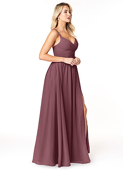 Azazie Chanel Bridesmaid Dresses Sangria A-Line Pleated Chiffon Dress image4