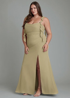 Azazie Jessamine Bridesmaid Dresses Moss Green Mermaid Corset Chiffon Dress image13