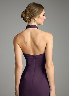 Azazie Jemma Bridesmaid Dresses Plum Sheath Pleated Chiffon Dress image6