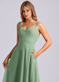 Azazie Beatrice Bridesmaid Dresses Matcha A-Line Sweetheart Neckline Chiffon Dress image6