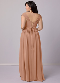 Barbie ♥ Azazie Bridesmaid Dresses Champagne Rose A-Line Corset Chiffon Dress image10