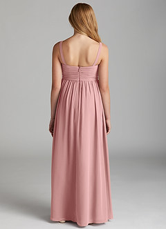 Azazie Chanel Junior Dusty Rose A-Line Sweetheart Neckline Chiffon Dress image4