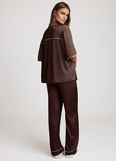 front Ensamble de Pyjama Manches Courtes en Satin