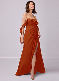 Barbie ♥ Azazie Bridesmaid Dresses Paprika A-Line Off the Shoulder Chiffon Convertible Dress image5