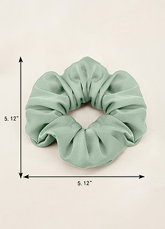 front Farblich passendes Brautjungfern-Scrunchie-Set aus Stretch-Satin in Übergröße