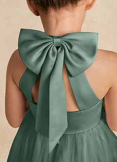 Azazie Bev Flower Girl Dresses Eucalyptus A-Line Convertible Tulle Dress image5