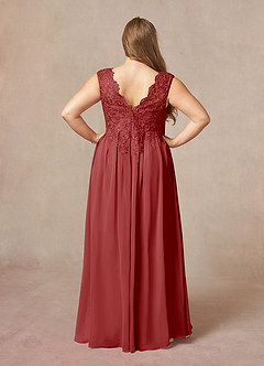 Azazie Amethyst Mother of the Bride Dresses Rust A-Line V-Neck Sequins Chiffon Dress image10