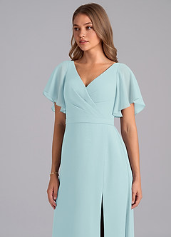 Azazie Ambrosia At-home Try On Dresses Cabernet A-Line Pleated Chiffon Dress image7