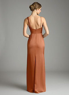 Azazie Samara Suknie dla druhen Syrena Pofałdowany Satyna elastyczna Do ziemi Sukienka image2