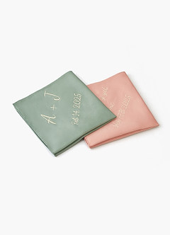front Pochette de costume personnalisée en satin mat