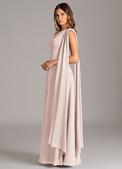Azazie Tella Bridesmaid Dresses Rose Petal A-Line One Shoulder Chiffon Dress image5