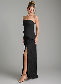 Azazie Tierney Bridesmaid Dresses Black A-Line Strapless Chiffon Convertible Dress image5