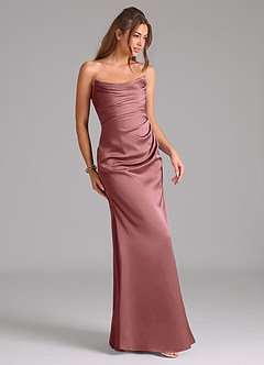 Azazie Lucille Bridesmaid Dresses Amethyst Mermaid Strapless Stretch Satin Convertible Dress image5