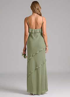 Azazie Nancie Bridesmaid Dresses Pistachio Mermaid Ruched Chiffon Dress image2