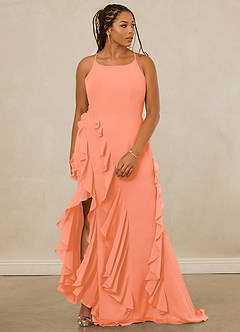 Christian Siriano Bridal for Azazie 1006 Bridesmaid Dresses Sunset Mermaid Ruched Chiffon Dress image10