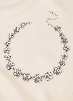 front Crystal Statement Flower Necklace