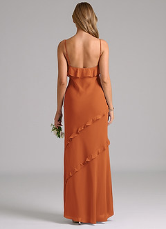 Azazie Nancie Bridesmaid Dresses Cinnamon Mermaid Ruched Chiffon Dress image2