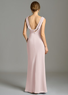 Azazie Kieryn Brautjungfernkleider Meerjungfrau-Linie Plissee Chiffon Kleid Zartrosa image2