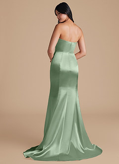 Azazie Aura Bridesmaid Dresses Matcha Mermaid Metallic Satin Convertible Dress image3