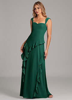 Azazie Sloane Bridesmaid Dresses Emerald A-Line Sweetheart Neckline Chiffon Dress image6