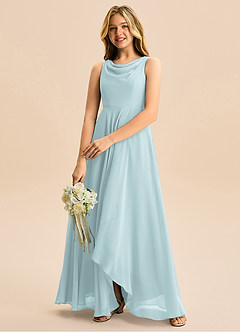 Azazie Mannie Junior Klä av A-Line i Chiffong Plisserad image5