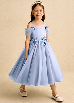 Azazie Juni Robe Demoiselle D'honneur Fillette Robe Princesse en Tulle Plissée Eis image6