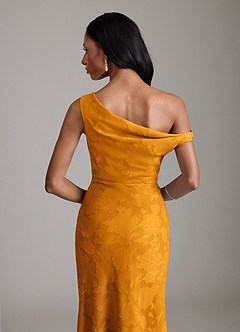 Azazie Emerson Abiti da Damigella Abito Sirena in Burnout Floreale a Spalla Scoperta Caramello image7