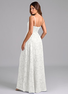 Azazie Wren Bridesmaid Dresses White A-Line Strapless Floral Burnout Dress image4