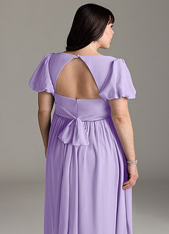 Azazie Madisynn Maternity Bridesmaid Dresses Bow Chiffon Floor-Length Dress image10