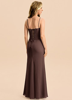 Azazie Sorrel Junior Ganache Mermaid Pleated Chiffon Dress image2