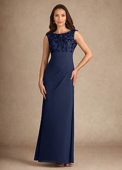 Azazie Henderson Mother of the Bride Dresses Dark Navy A-Line Sequins Dress image3