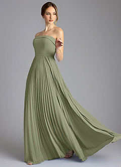 Azazie Mariana Bridesmaid Dresses Pistachio A-Line Strapless Chiffon Dress image4
