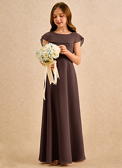 Azazie Kittie Girls Formal Flower Girl Klänningar Klänning A-Line i Chiffong image3