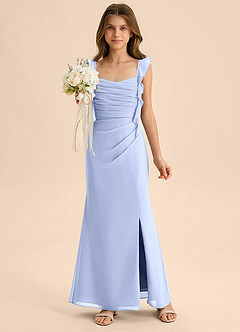 Azazie Jessamine Junior Ice Mermaid Sweetheart Neckline Chiffon Dress image1