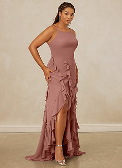 Christian Siriano Bridal for Azazie 1006 Bridesmaid Dresses Cedar Rose Mermaid Ruched Chiffon Dress image12