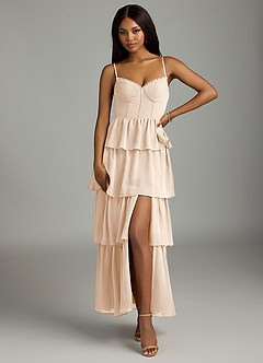 Azazie Kaiden Bridesmaid Dresses White Alabaster A-Line Sweetheart Neckline Chiffon Dress image1