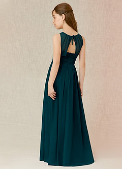 Azazie Bibiane Junior Pine A-Line Pleated Chiffon Dress image9