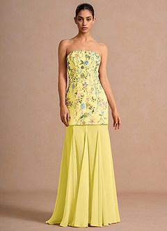 Nessa Lemon Multi Maxi Dress | Azazie CA
