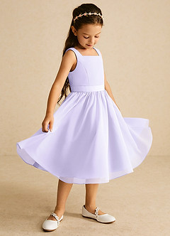 Azazie Ari vestidos de niña de las flores Vestido de Lila de Gasa de Corte En A con Sin mangas image1