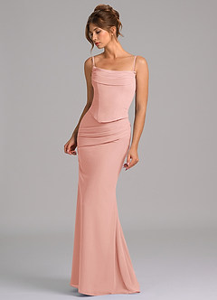 Azazie Sorrel Bridesmaid Dresses Rosette Mermaid Corset Chiffon Dress image6