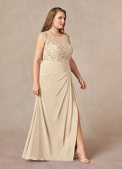 Azazie Libby Mother of the Bride Dresses Champagne A-Line Scoop Sequins Chiffon Dress image10