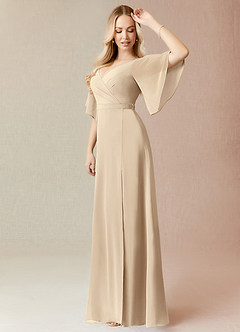 Azazie Cierra Bridesmaid Dresses A-Line V-Neck Chiffon Floor-Length Dress image4