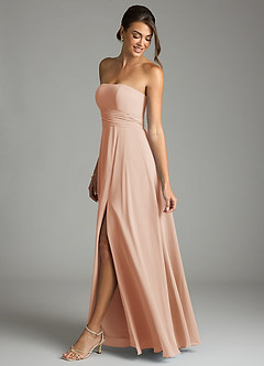 Azazie Tamira Suknie dla druhen Linia A Pofałdowany Szyfon Do ziemi Sukienka image3