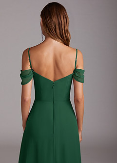 Azazie Marley Bridesmaid Dresses Dark Green A-Line Off the Shoulder Chiffon Convertible Dress image10
