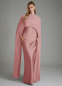 Azazie Nova Bridesmaid Dresses Dusty Rose Sheath Strapless Stretch Satin Convertible Dress image1