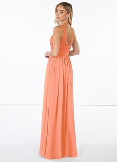 Azazie Mea Slutförsäljning Klänning av A-Line i Chiffong Spets Solnedgång image4