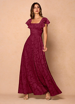 Anna Merlot Ruffled Maxi Dress image5